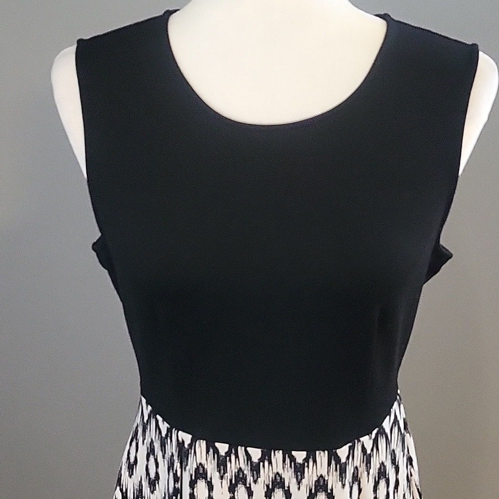 Cynthia Rowley Black and White Stretchy Full Back Zip Dress - Size M - Picture 4 of 11